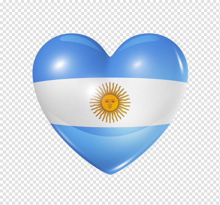 PSD amo argentina, ícone de bandeira do coração