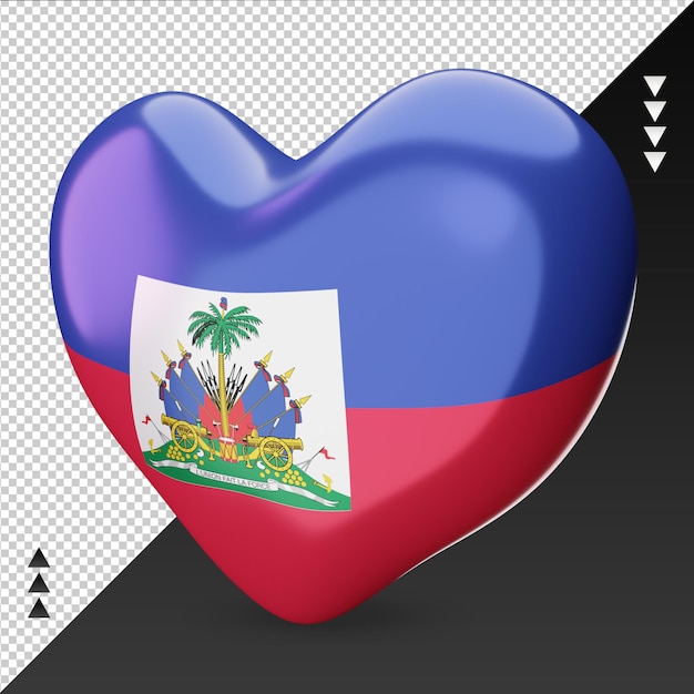 Amo la vista derecha de la representación 3d del hogar de la bandera de Malasia