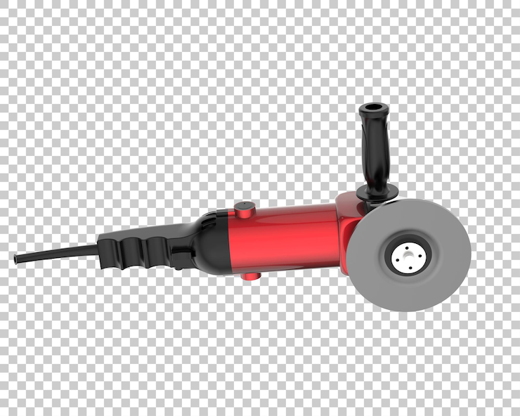 PSD amoladora angular aislada sobre fondo transparente ilustración de renderizado 3d