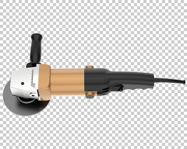 PSD amoladora angular aislada sobre fondo transparente ilustración de renderizado 3d