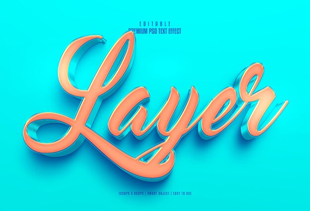 Amor 3d efecto de texto psd premium editable