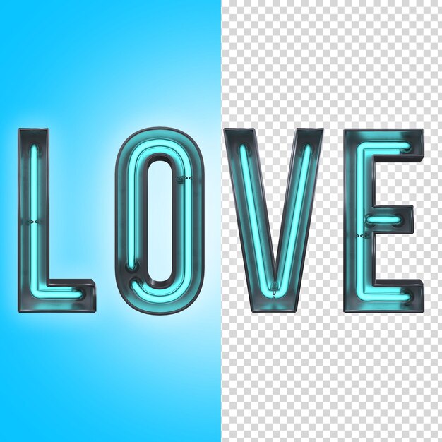 PSD amor 3d neon