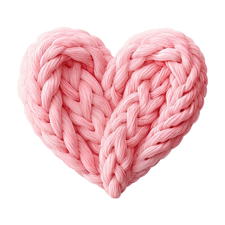 Amor aconchegante Valentim coração tricotado calor feito à mão para celebrações sinceras