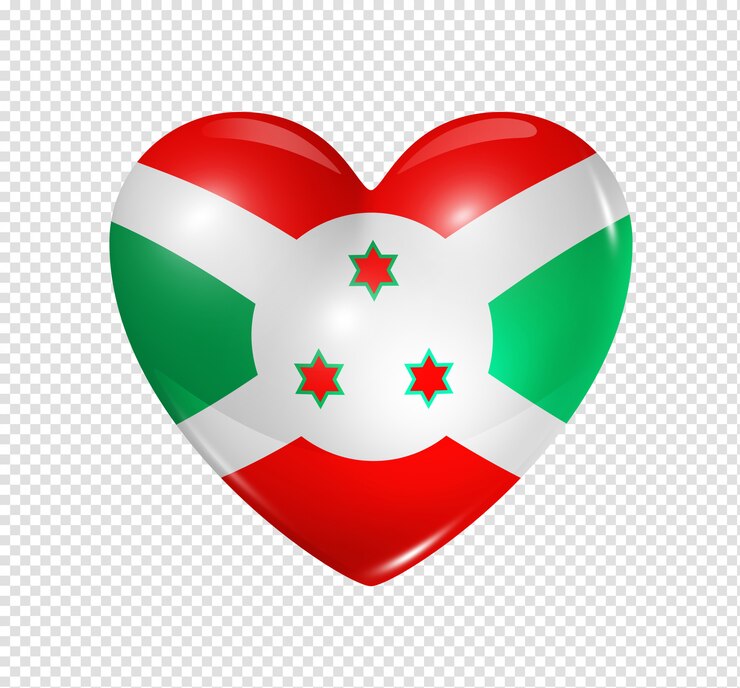 PSD amor burundi, símbolo da bandeira do coração