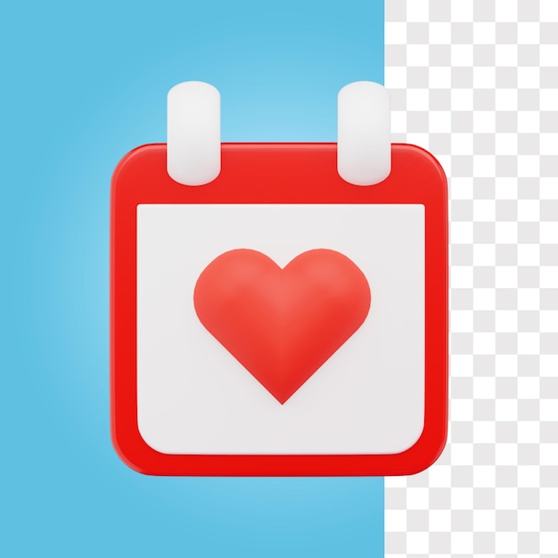 Amor calendario icono 3D