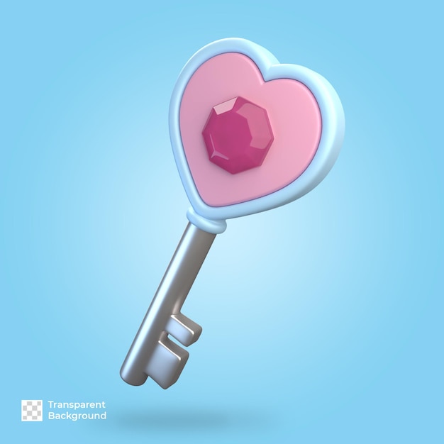 PSD amor clave 3d icono hacer aislado