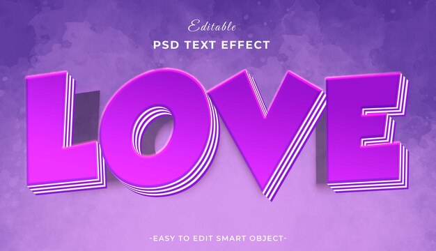 Amor Día de San Valentín Efecto de texto editable