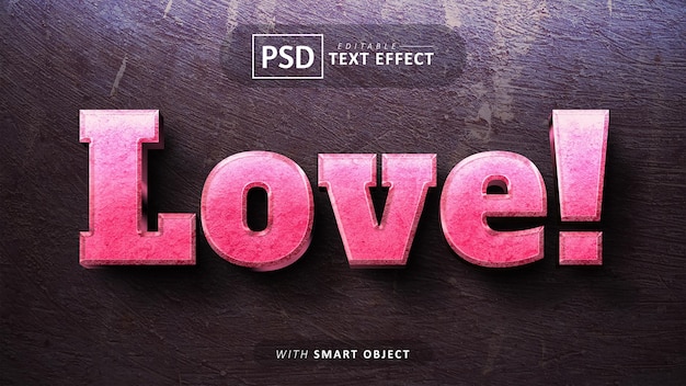 Amor efecto de texto 3d editable