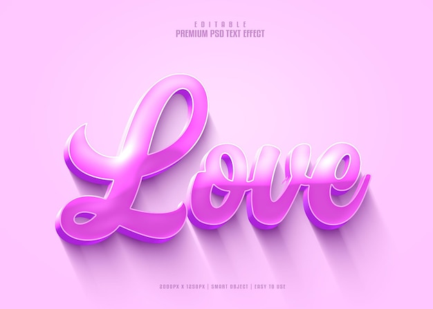 Amor efecto de texto psd premium editable