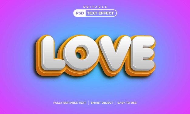 AMOR estilo psd ilustraciones de efectos de texto