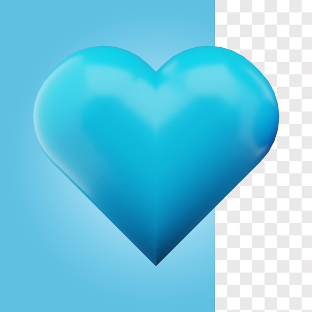 Amor Ícone 3D Azul