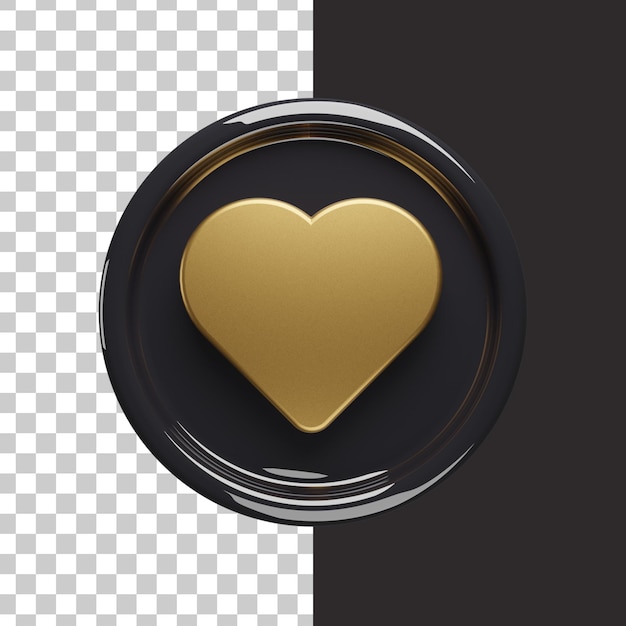 amor, icono, oro, 3d