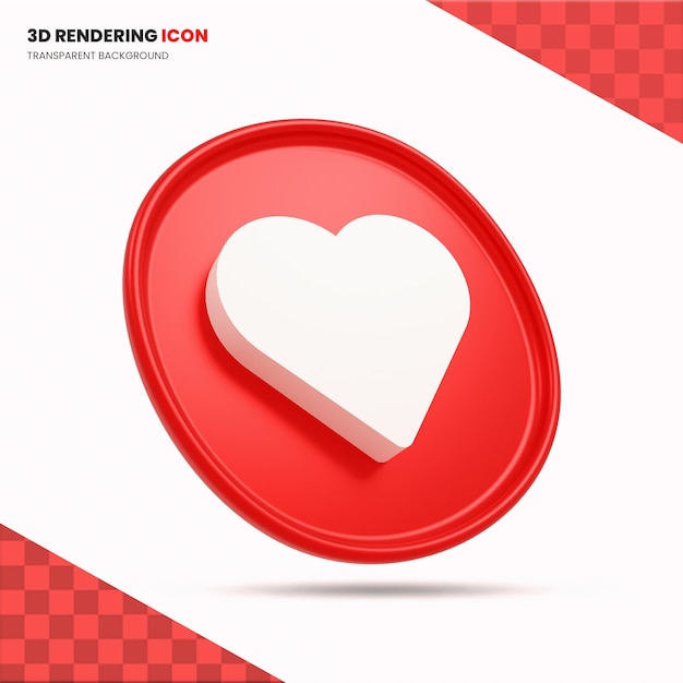 amor icono de renderizado 3d