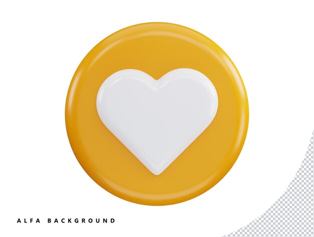 Amor con ilustración de icono de vector 3d