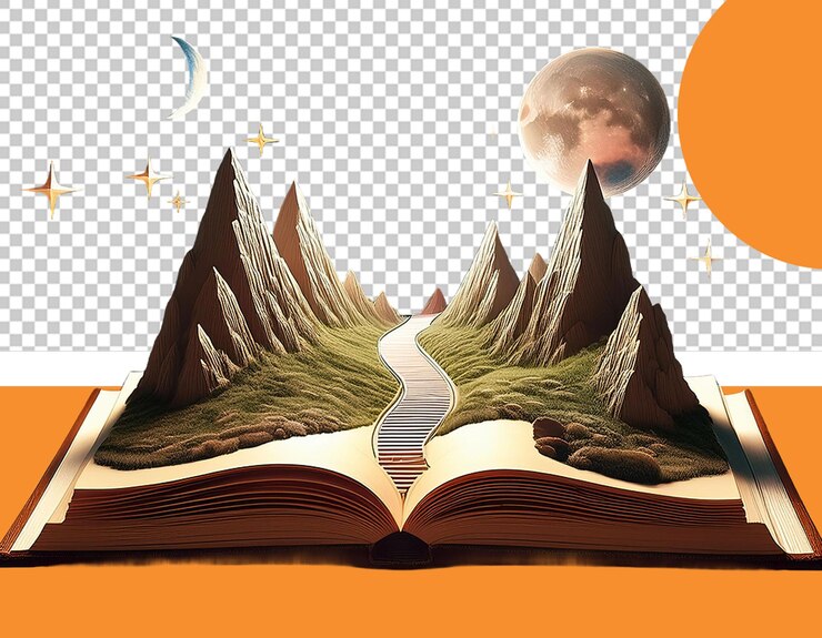 PSD amor ler livros png ilustração