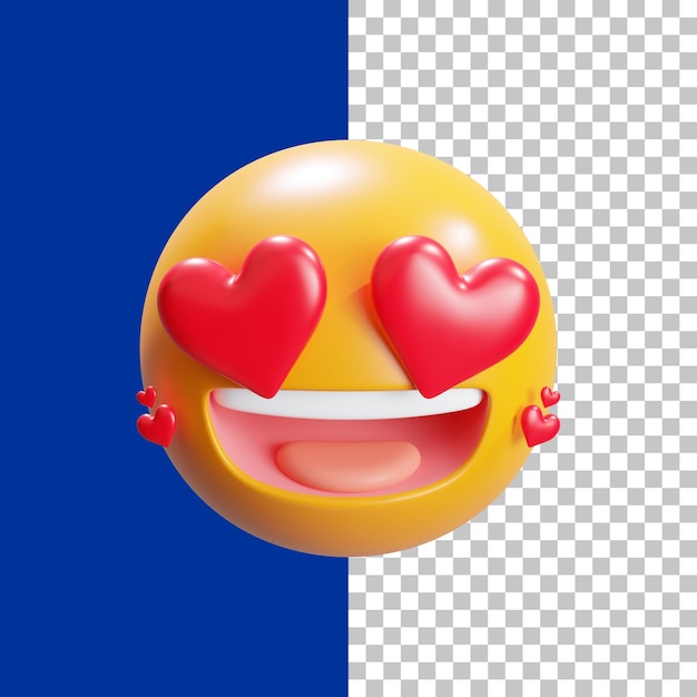 Amor ojos emoji render 3d