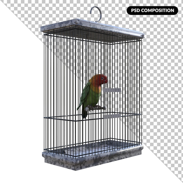 PSD amor pájaro animal aislado 3d