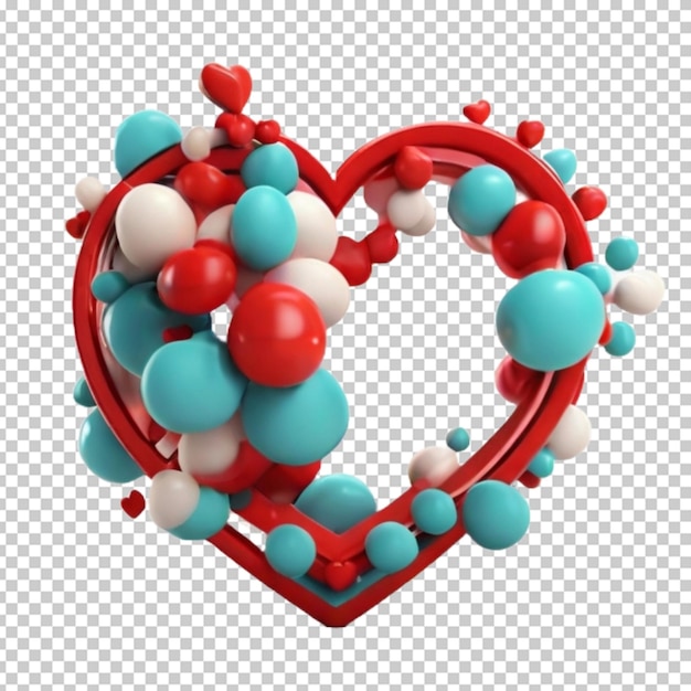 PSD el amor renderizado en 3d en png psd