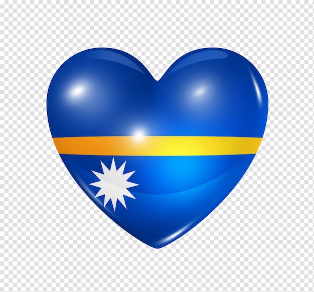 PSD amor símbolo de nauru de un corazón 3d con diseño de bandera aislado