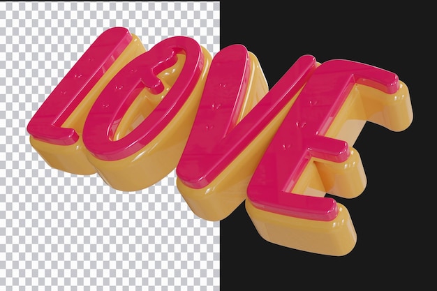 PSD amor texto 3d psd premium