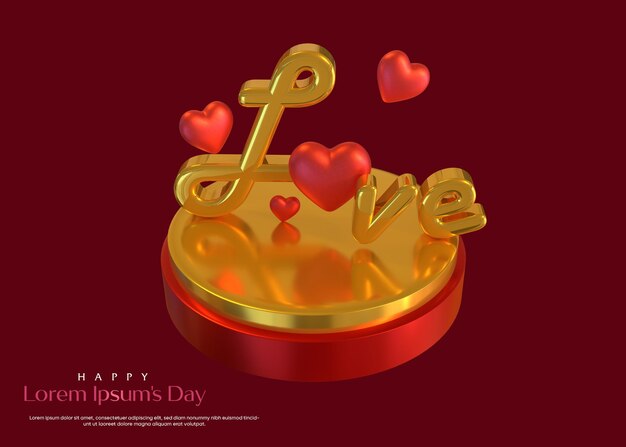 amor texto 3d