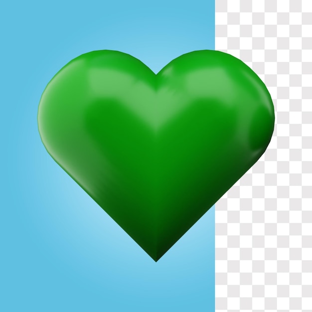 PSD amor, verde, 3d, icono