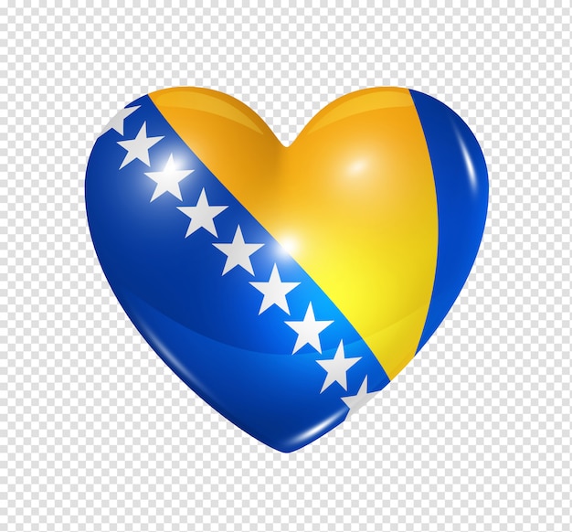 PSD l'amour de la bosnie-herzégovine, symbole du drapeau coeur