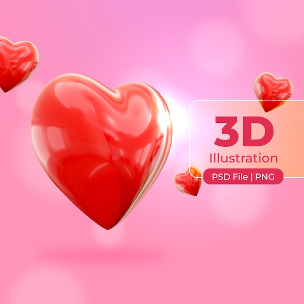 Amour De Coeur Arrondi 3d