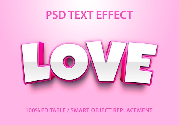 Amour d'effet de texte modifiable
