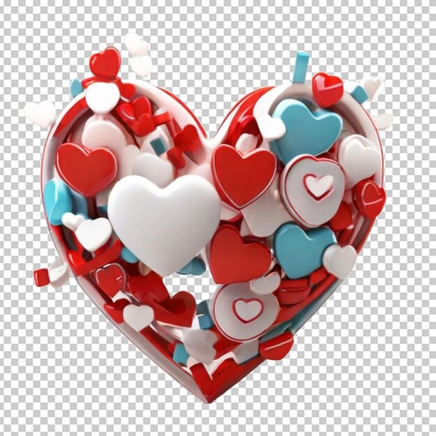 PSD l'amour rendu en 3d en png psd