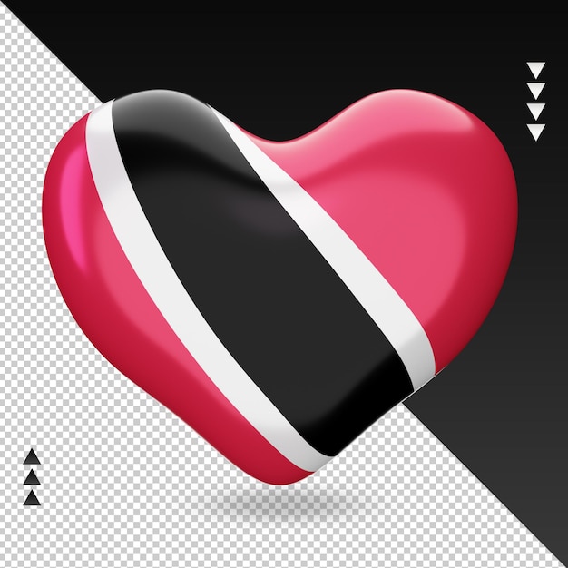 PSD amour trinité-et-tobago drapeau foyer rendu 3d vue de face