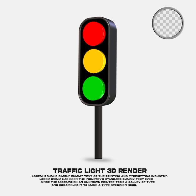 Ampelillustration 3D-Rendering psd