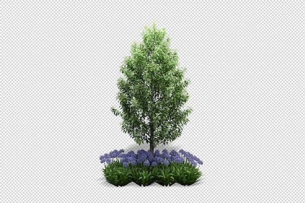 Ampia varietà di rendering di alberi e arbusti