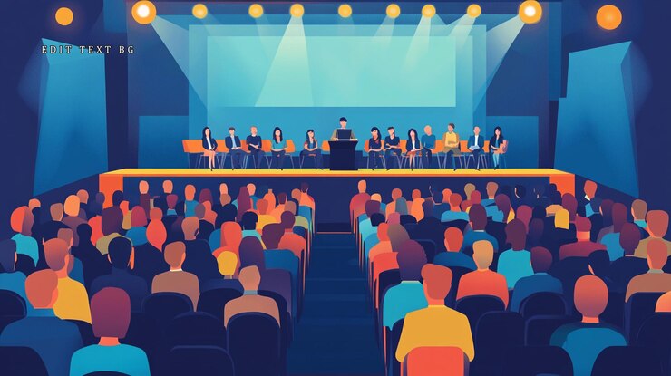 PSD ampio pubblico ascolta i panelisti sul palco della conferenza