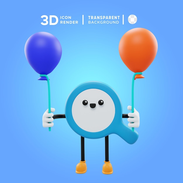 PSD ampliar ilustração de pose de ícone 3d