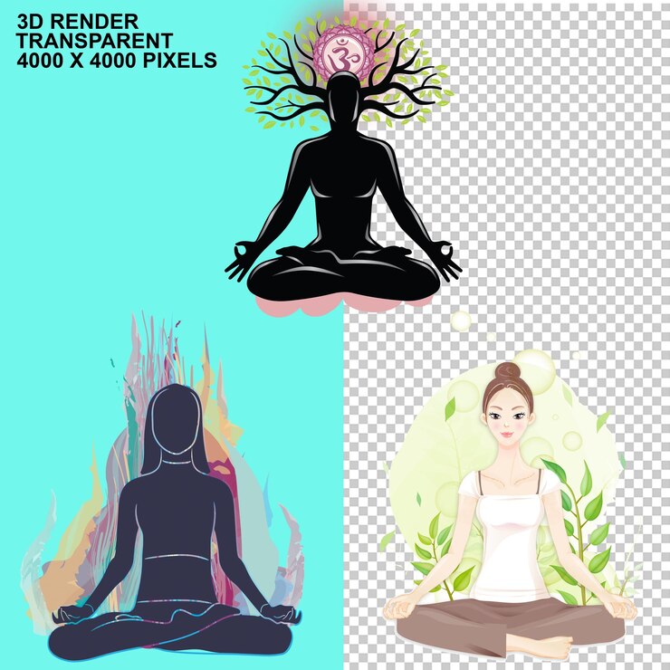 PSD amplificador principal mujer haciendo postura de yoga