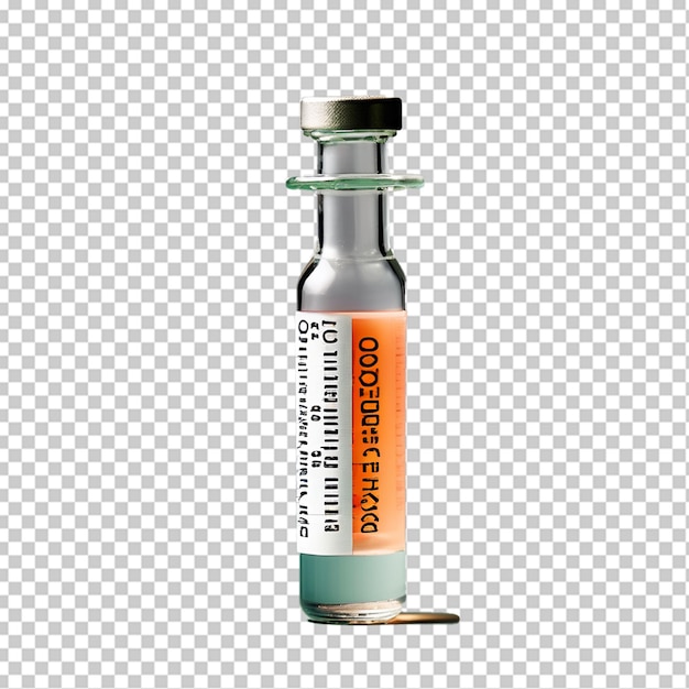 PSD ampolla de vacina contra o coronavírus 3d em ilustração em branco