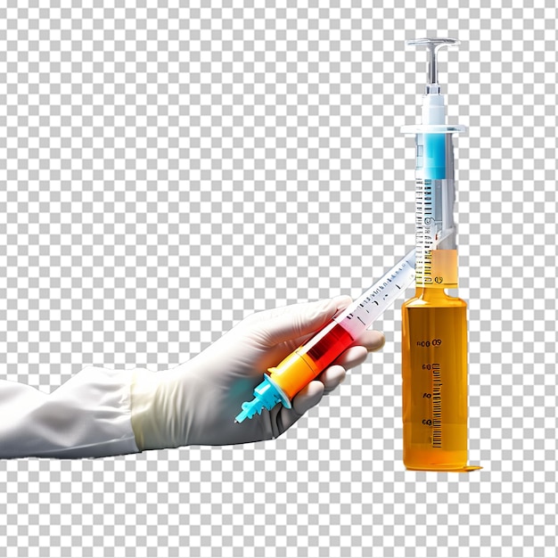 PSD ampolla de vacina contra o coronavírus 3d em ilustração em branco