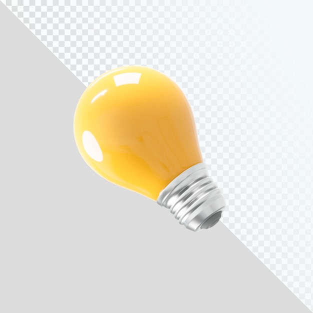 PSD ampoule de couleur jaune pour concept d'idée
