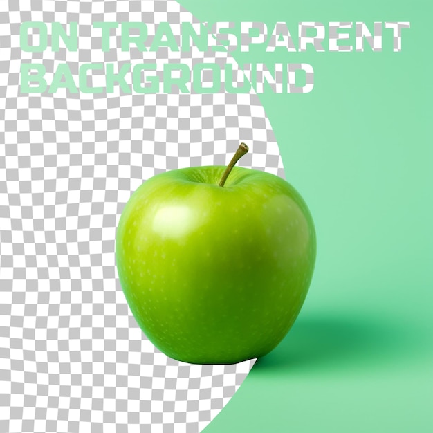 PSD an apple that is green and has a green background with a white border
