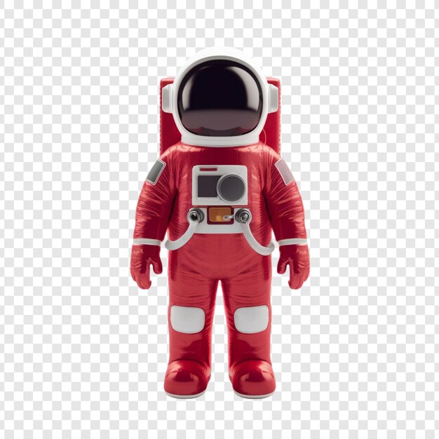 an astronaut in a red suit with a helmet on