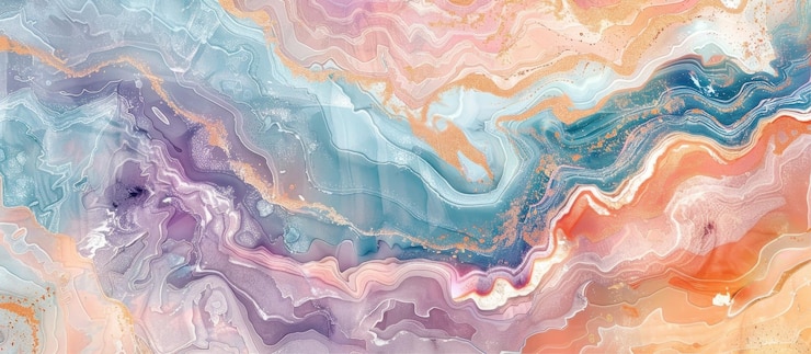PSD an electric blue wave pattern painting resembling colorful marble texture