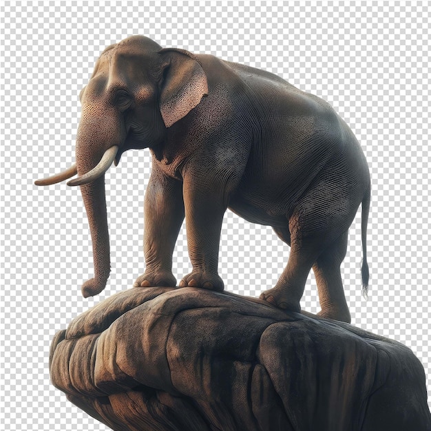 PSD an elephant on a rock with a paper background that says quot elephant quot