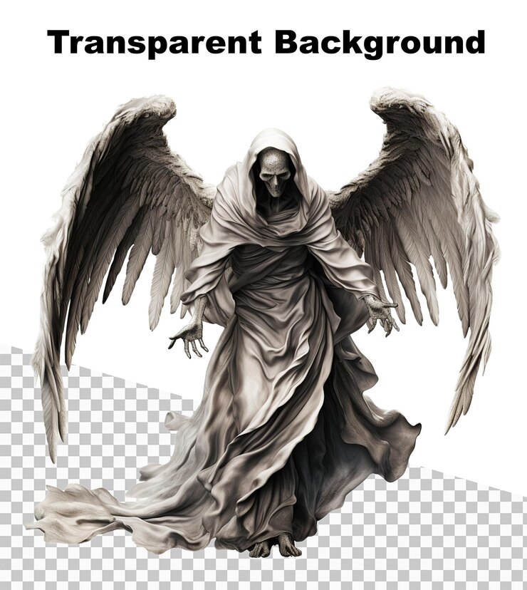 PSD an illustration of an angel of death statue