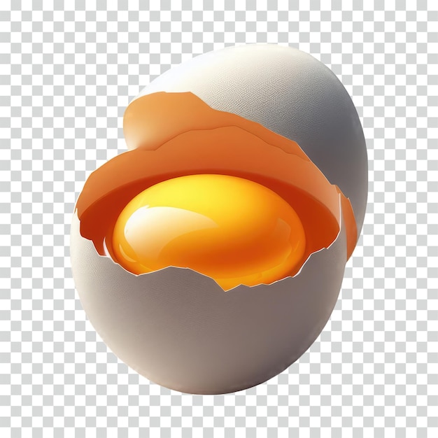 PSD an opened egg with visible content transparent background