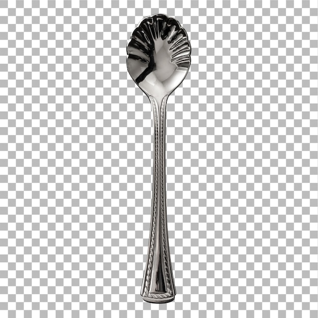 An unique concept of stainless steel spoon isolated on plain background very suitable to use in mostly kitchen project