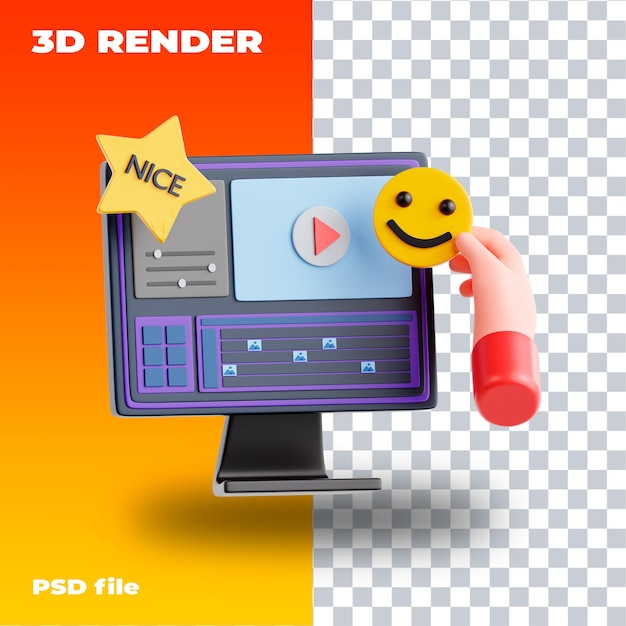 Añadir ilustración de pegatina PSD icono 3d render 3d de alta resolución