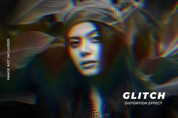 Anaglyph-Glitch-PSD-Effektvorlage