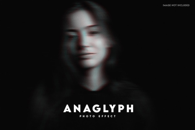 Anaglyphe 3D-Fotoeffektvorlage