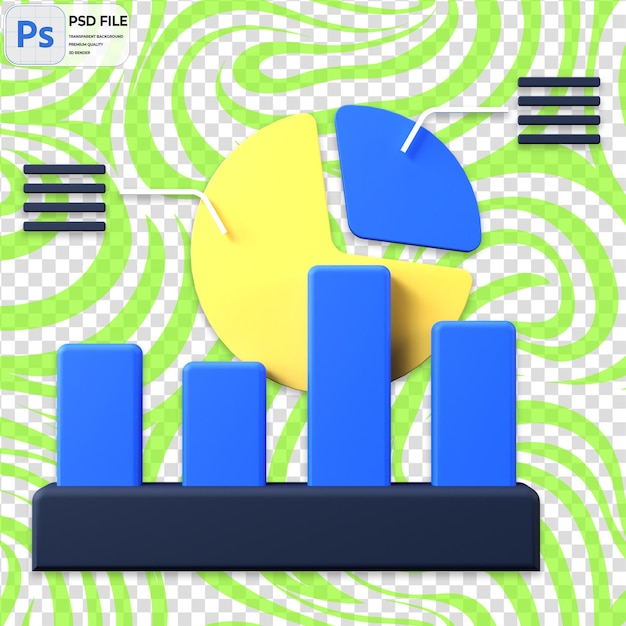 PSD análise 3d icon isolado png ilustração psd template